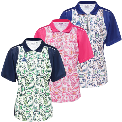 Ladies Paisley Zip Polo