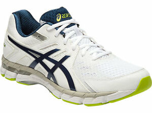 Mens Asics Bowls Shoe (4E) White Poseidon / Neon Lime